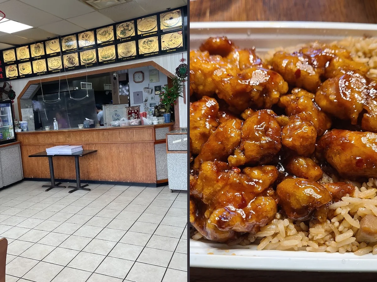 Counter-service setup with a few eat-in tables.