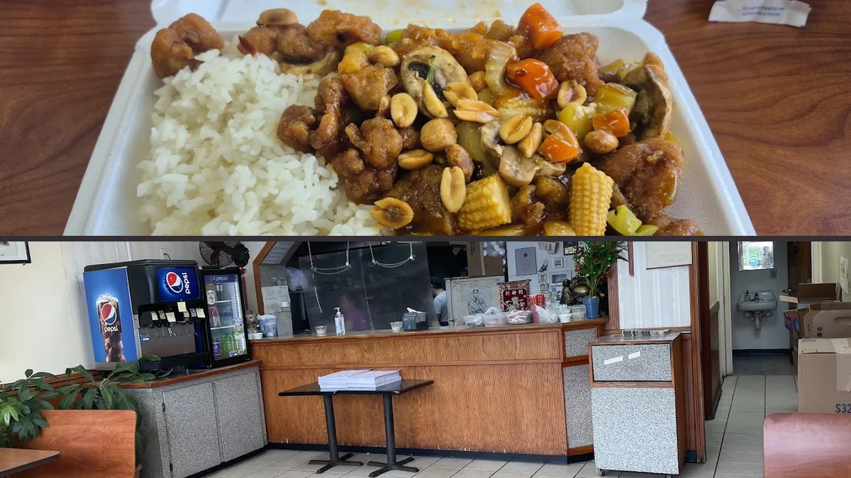 Counter-service setup with a few eat-in tables.